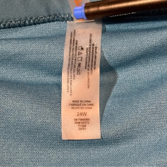 Raisins Curve Plus Costa Ruched High Waist Swim Skirt Blue size 24W - Picture 8 of 10